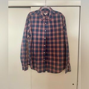 Merona Navy and Red Plaid Button Down Shirt